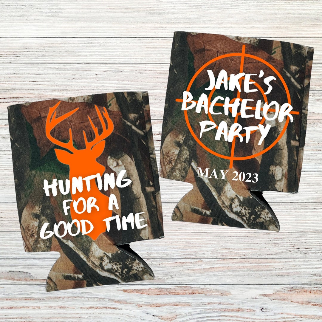 Custom Bachelor Party Can Coolers, Camouflage Hunting for A Good Time