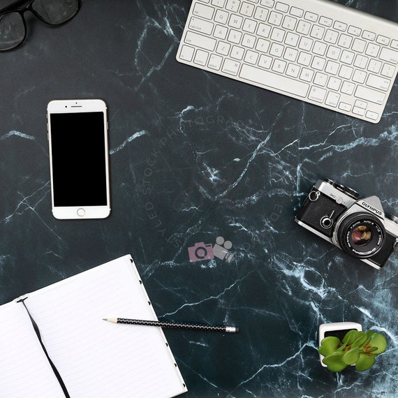 Dark Backdrop Iphone Flatlay Mockup Styled Stock Photo With