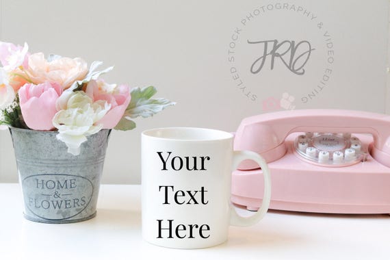 Shabby Chic Pink Mug Mockup For Etsy Shops