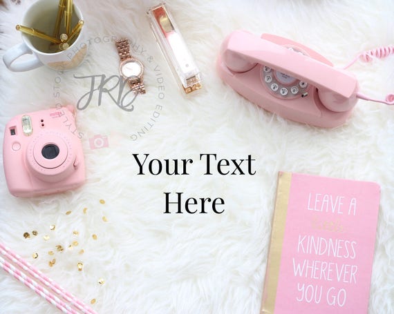 Pink Vintage Props Styled Stock Photography Mockup For Instagram