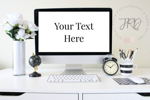 Styled Stock Photography Styled Desktop Computer Mockup Black