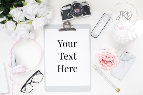 Grey Marble And Pink Styled Stock Photo Pretty Clipboard