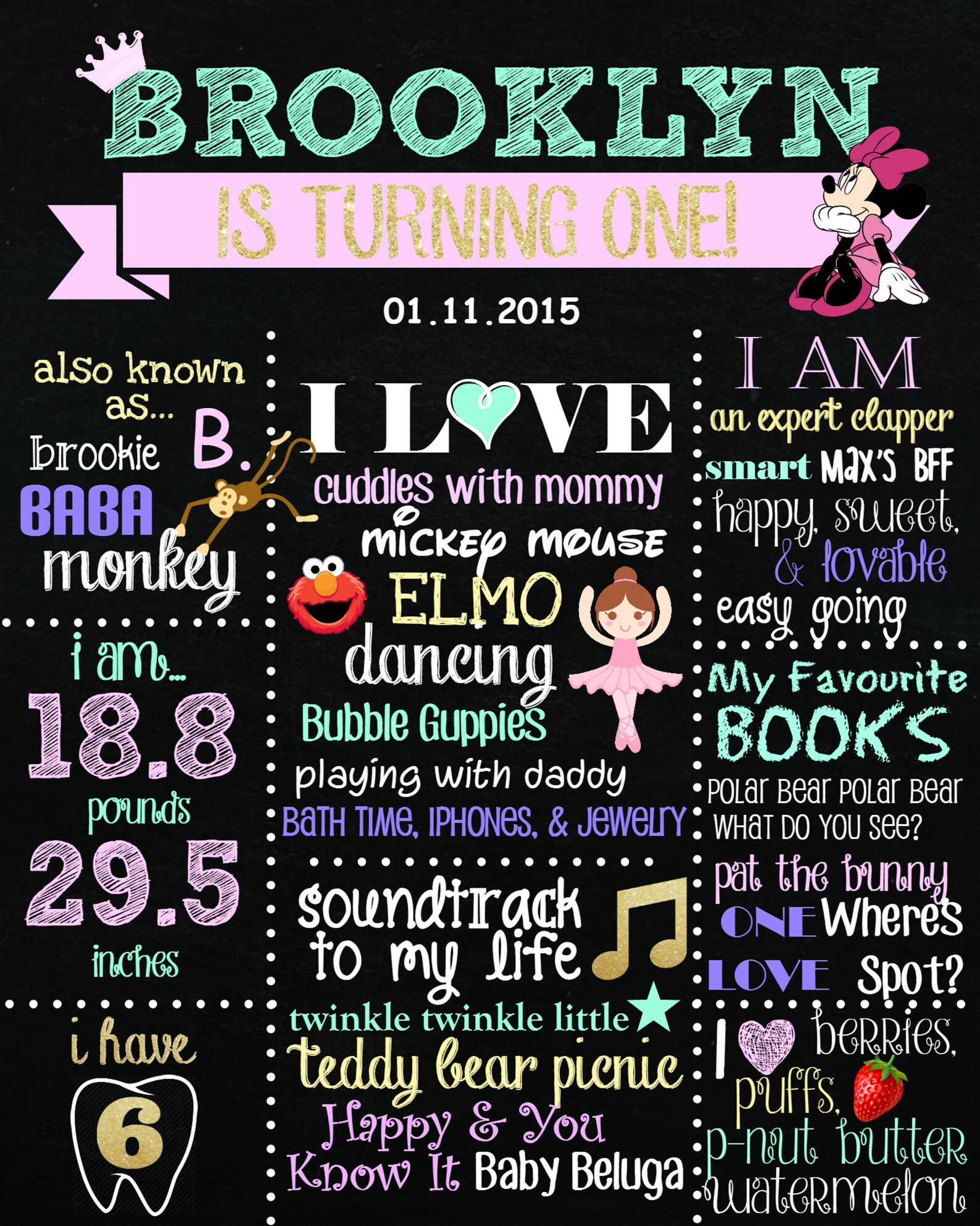 First Birthday Milestones Cake Smash Board DIGITAL PDF ONLY | Etsy