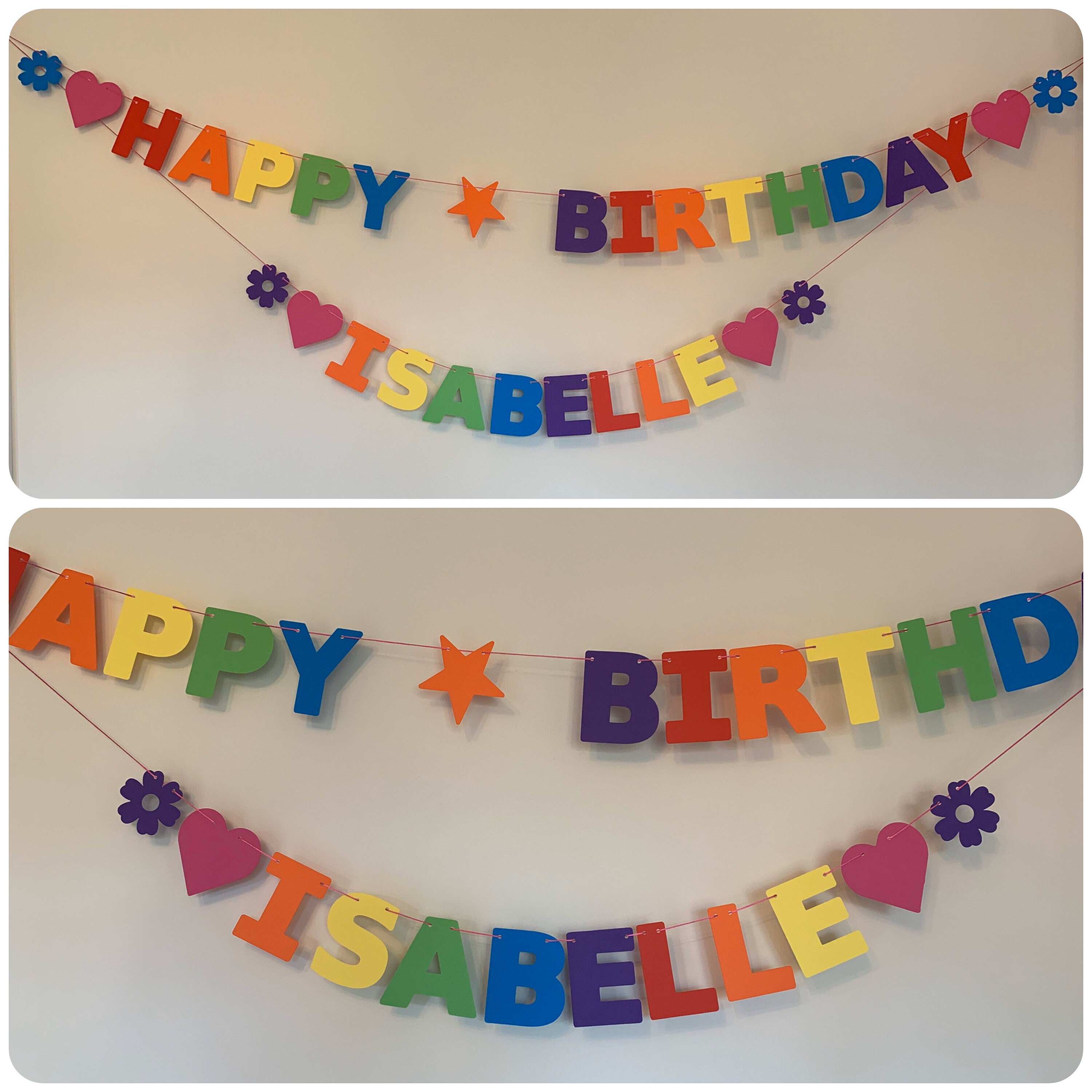 Personalised Birthday Bunting in Rainbow Colours | Etsy UK