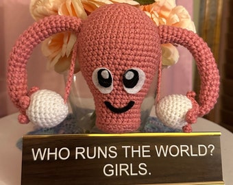 Stuffed uterus, gift for women, funny gift, crochet uterus