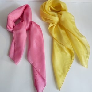 A Set of Two Vintage Silk Scarves, Pure Silk Scarves