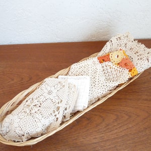 Set of 5 Vintage Lace Crochet Trims, Lace Bundle, Vintage Hand Made Lace