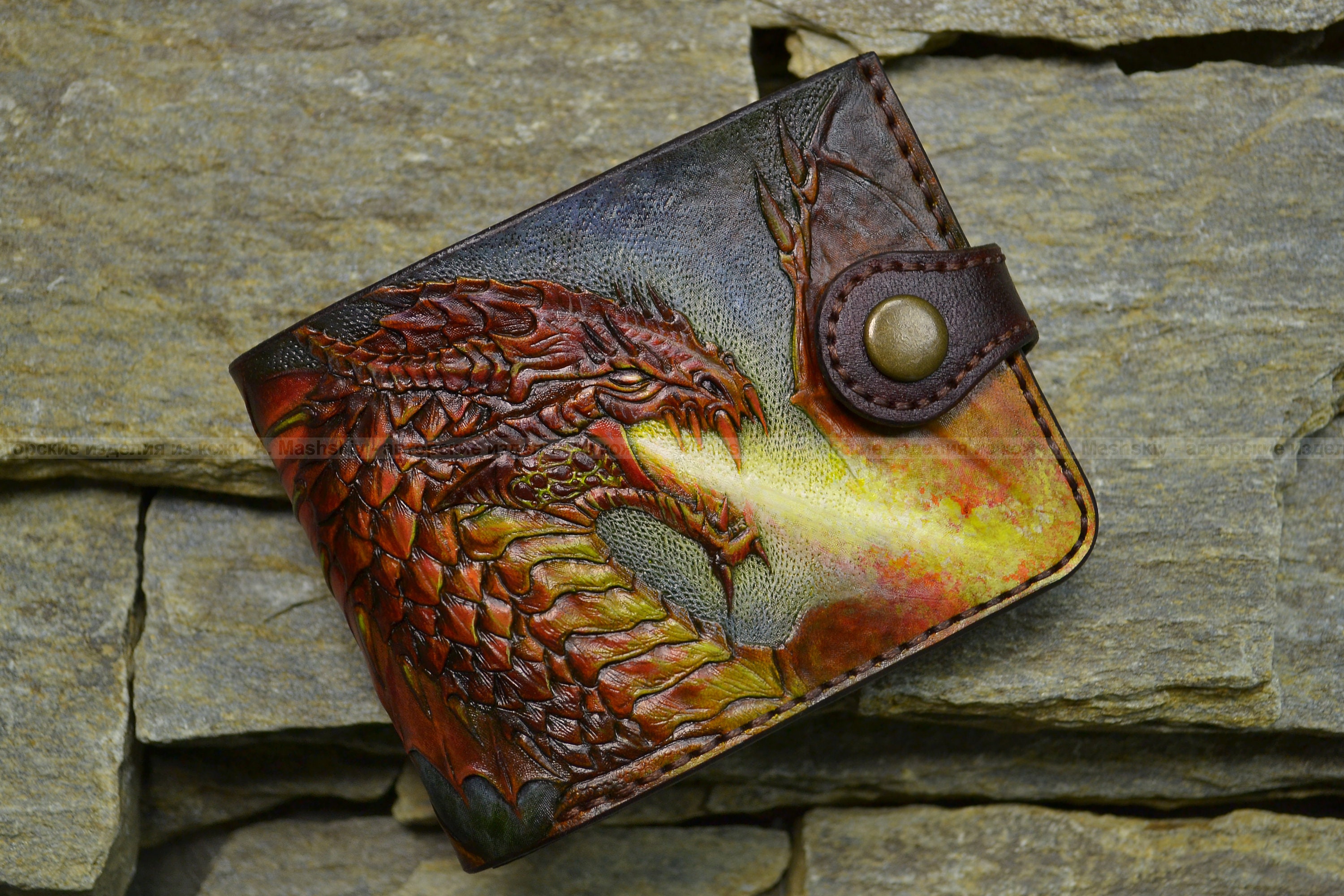 Leather wallet The Dragon Etsy