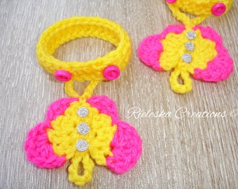 Crochet PDF Pattern- Baby barefoot Butterfly sandals