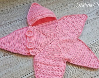 Crochet Star Baby Bunting Pattern – Baby Cocoon 0-3 Months (PDF Pattern)