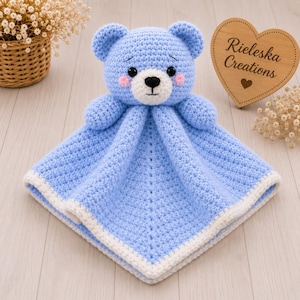 Crochet bear lovey blanket- pdf crochet  pattern
