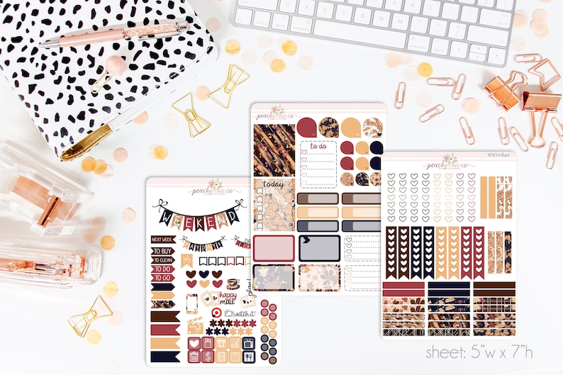 Matte Planner Stickers Perfect for your Erin Condren Life Planner WKV0840 Autumn Allure VERTICAL Weekly Kit 140