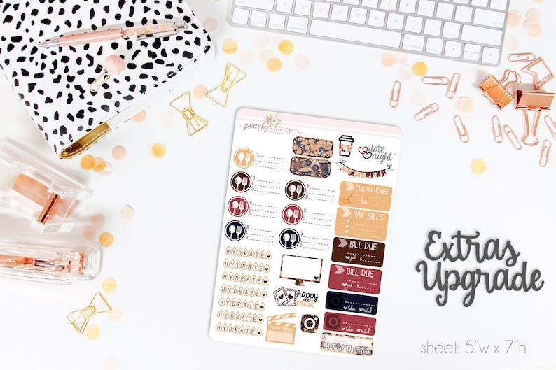 Matte Planner Stickers Perfect for your Erin Condren Life Planner WKV0840 Autumn Allure VERTICAL Weekly Kit 140