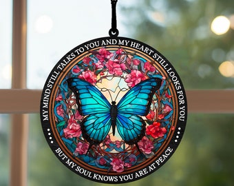 Butterfly Acrylic Suncatcher, Memorial Ornament, Memorial Gift For Loss, Memorial Christmas Ornaments, Remembrance Gifts, Butterfly Ornament