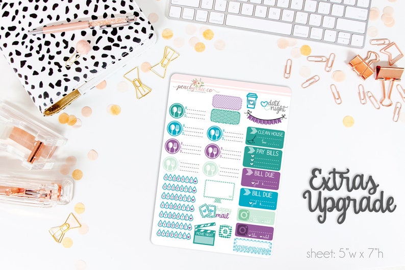 Matte Planner Stickers Perfect for your Erin Condren Life Planner WKH0100 Siren HORIZONTAL Weekly Kit 130