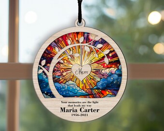 Sympathy Gift, Mom Memorial Suncatcher, Loss Of Mom, Memorial Gift Personalized, Mother's Day Memorial Gift, Memorial Ornament