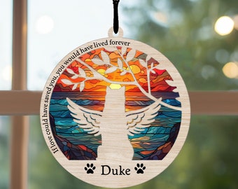 Loss of Pet Sympathy Gift, Dog Memorial Acrylic Suncatcher, Loss of Pet Sympathy Gift, Handmade Custom Name Dog Decor, Gift for Dog Lovers