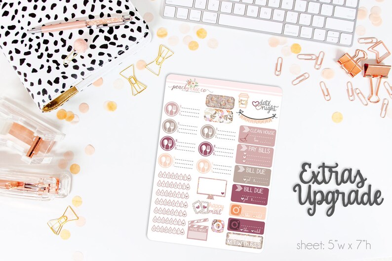 Woodland Grace HORIZONTAL Weekly Kit 130 Matte Planner Stickers Perfect for your Erin Condren Life Planner WKH0350