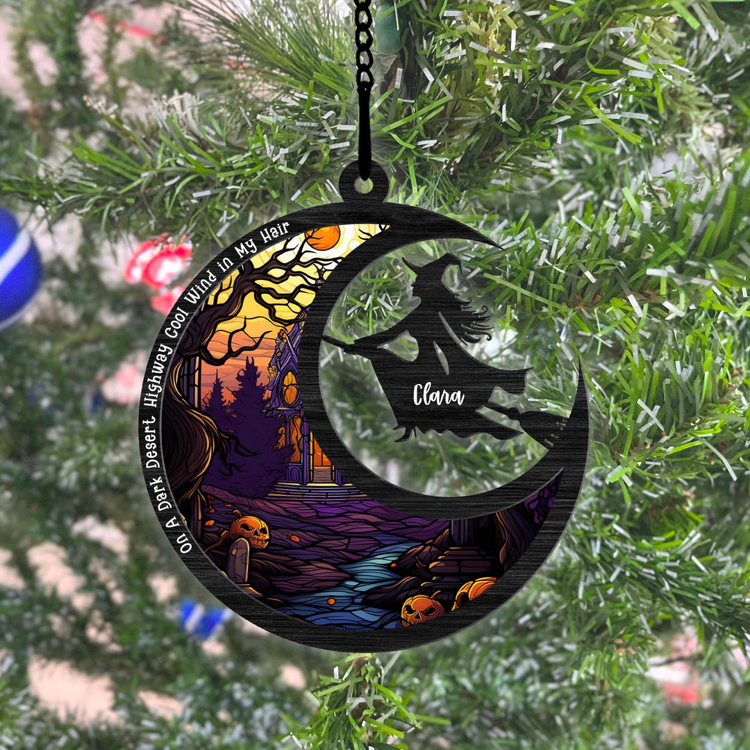Witch Halloween Suncatcher, Halloween Decoration, Halloween Suncatcher, Personalized Witch