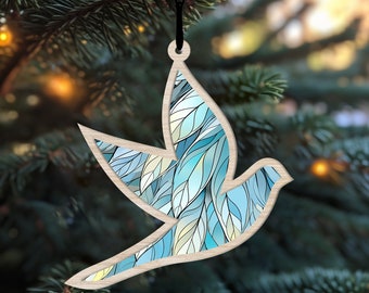 Holy Spirit Acrylic Suncatcher, Christmas Dove Acrylic Suncatcher, Holy Spirit Ornament, Dove Ornament, Christmas Decor Gift For Christian