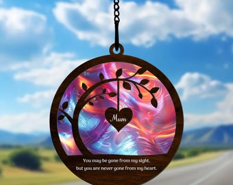 Sympathy Gift, Mother Memorial Acrylic Suncatcher, Personalized Loss Of Mom, Custom Memorial Acrylic Suncatcher, Mom In Heaven, Car Ornament