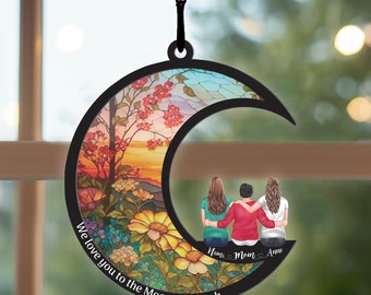 Moederdag Suncatcher, acryl auto ornament, moeder cadeau van dochter, voor mama, Mamas geschenken, verjaardagscadeau, gepersonaliseerde naam