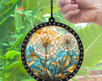 Just Breath, Dandelion Acrylic Suncatcher, Dandelion Ornament, Flower Suncatcher, Flower Ornament, Decoration Gift For Nature Lover