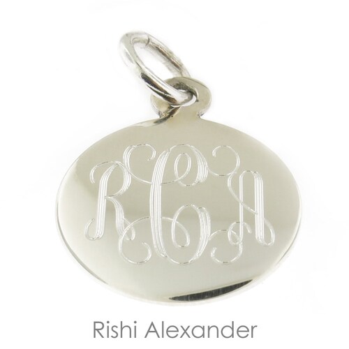 925 Sterling Silver Round Monogram Charm or Personalized Pendant 10mm to 18mm 925 Sterling Silver Round Monogram Charm or Personalized Pendant 10mm to 18mm