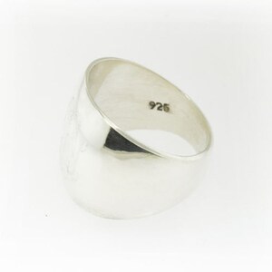 925 Sterling Silver Monogram Engravable Signet Cigar Band Dome Ring image 4