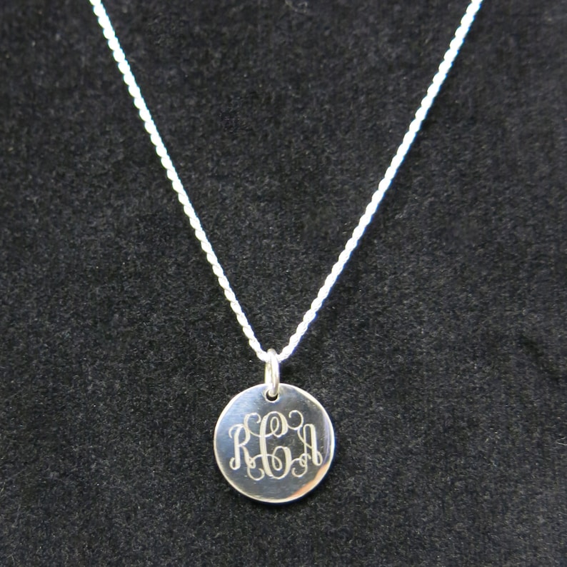 925 Sterling Silver Monogram Personalized Necklace, Choose your Favorite Chain Style image 1