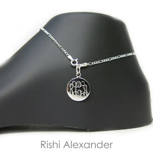 Monogrammed 925 Sterling Silver 2mm Figaro Chain Personalized Anklet