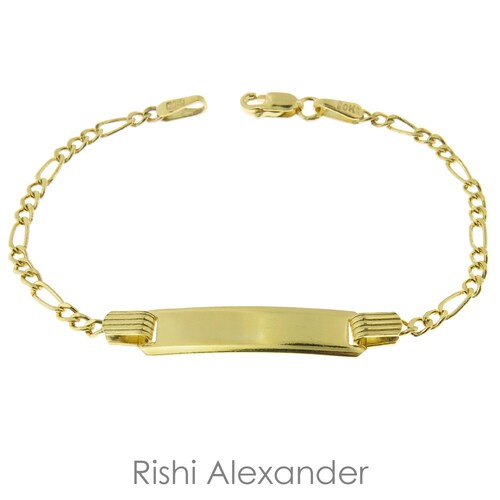 10k Gold Figaro Link Baby or Young Childrens 5 Inch ID Etsy