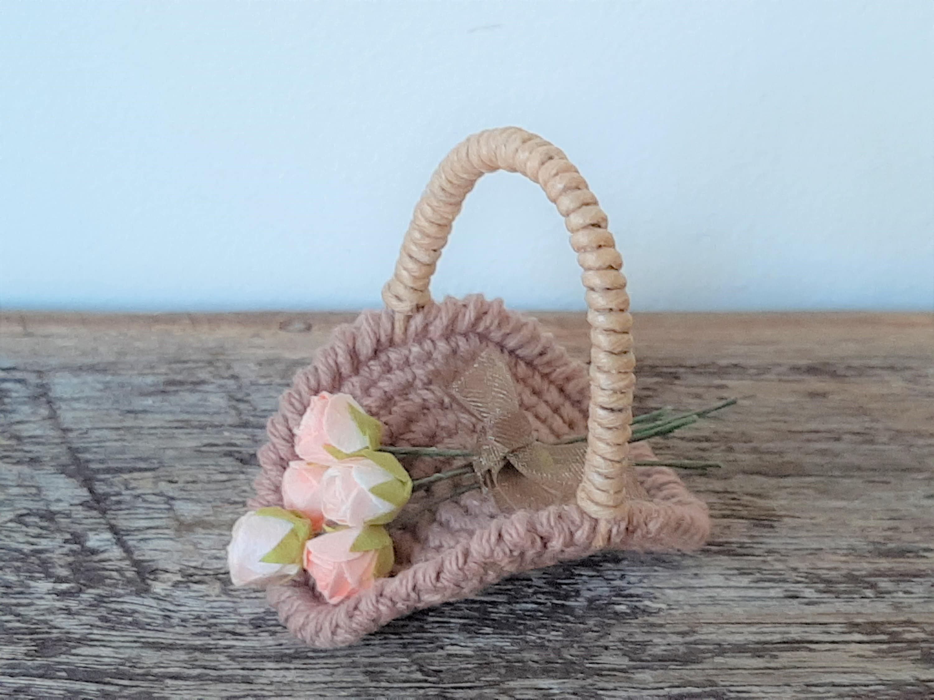 Mini Flower Gathering Basket Small Crochet Basket Romantic Etsy Australia
