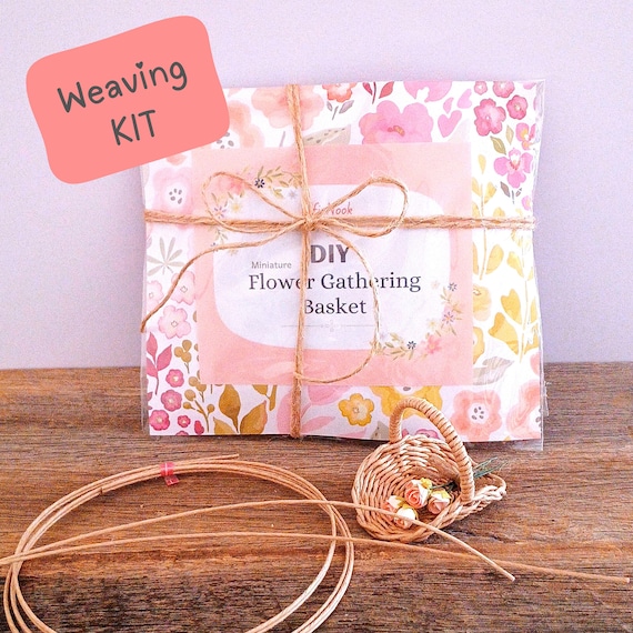 DIY Miniature Basket Kit, Basket Weaving Kit, Craft Kit, Make a Basket for Your Doll, DIY Basket, Gift for Her, Gift for Craft Lovers