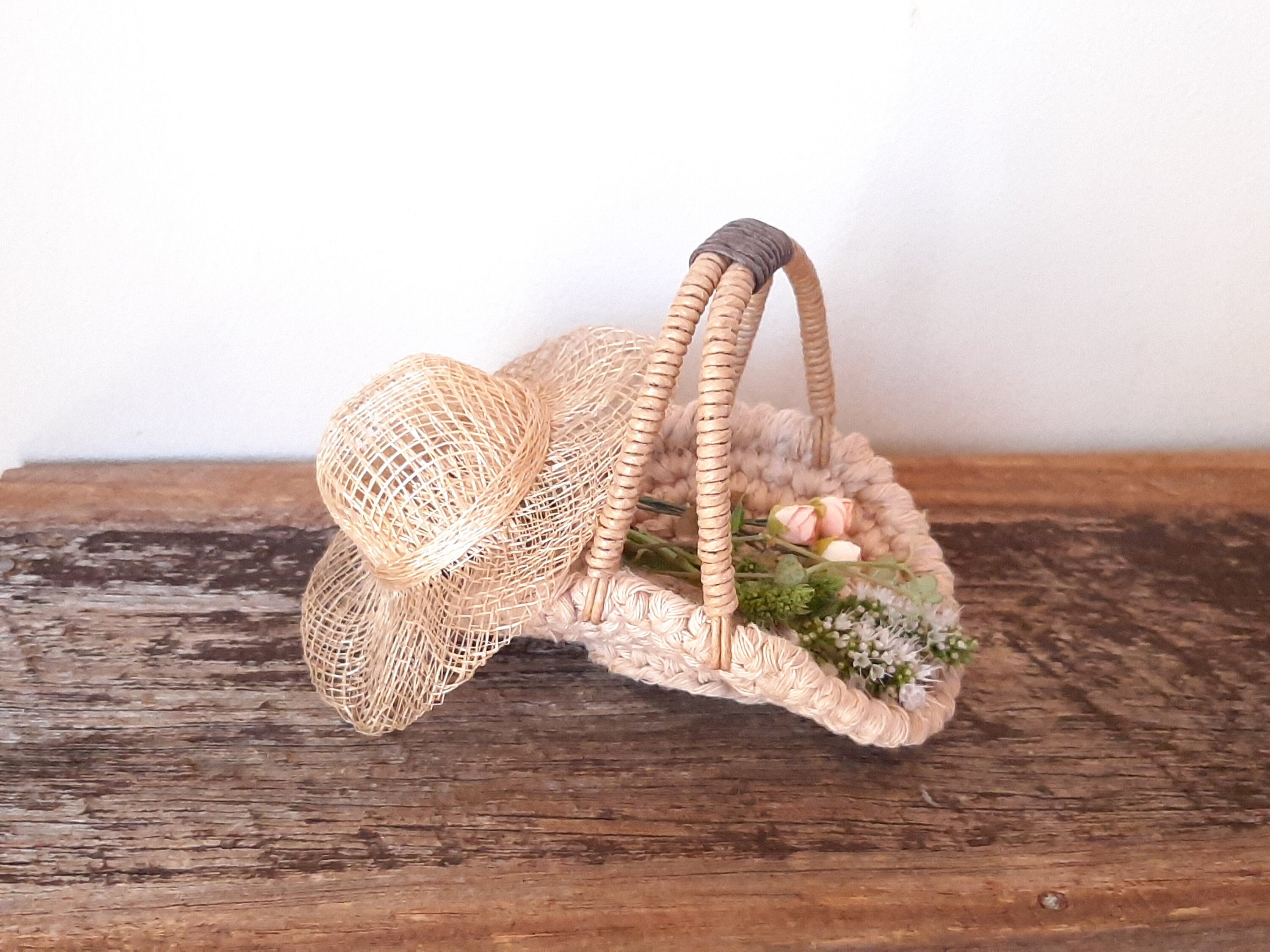 Mini Flower Gathering Basket Small Crochet Basket Romantic Etsy Australia