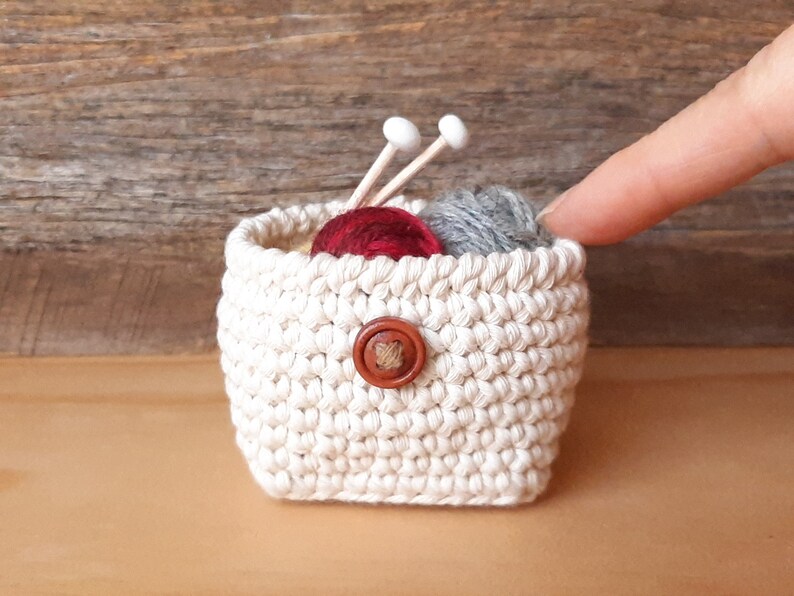 Miniature Knitting Basket with or without Yarn Balls & Etsy