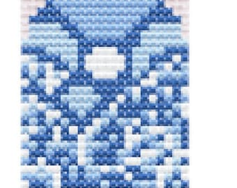 Champagne Bottle Blue White Needlepoint Digital Chart