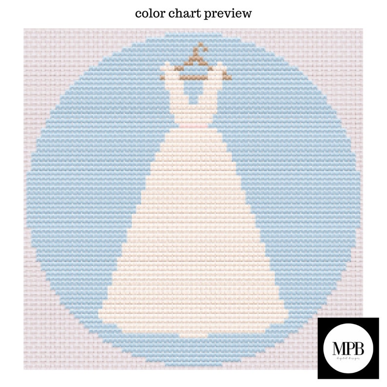 Wedding Dress Needlepoint Digital Chart Etsy