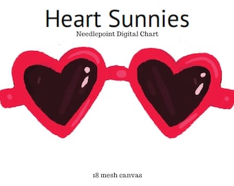 Heart Sunnies Needlepoint Digital Chart