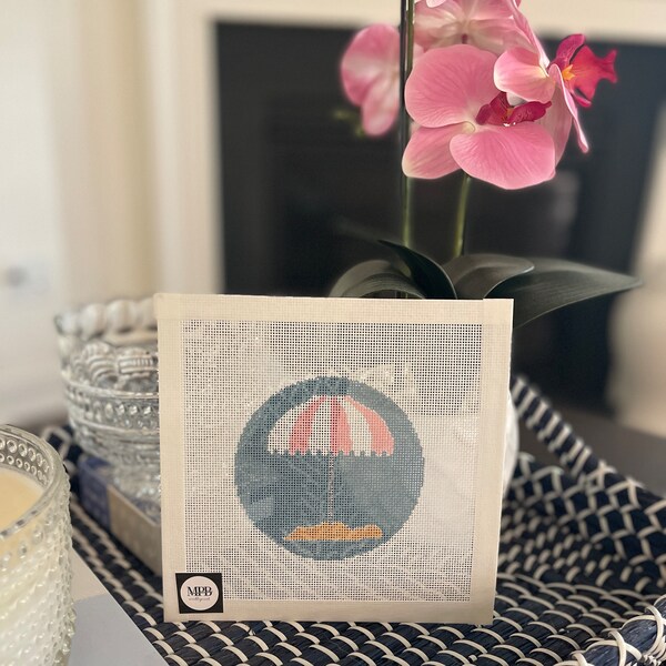 Needlepoint Canvas Handpainted Etsy