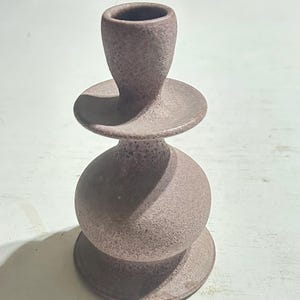 Handmade Studio Pottery Candlestick, Signed, Sculptural Ceramic
