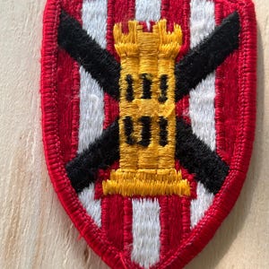 Parche antiguo del Cuerpo de Ingenieros del Ejército de EE. UU. / Insignia del Castillo / Bordado / Artículo de colección militar