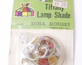 Mini Tiffany Lamp Shade, For Doll Houses, Decoration, Design, Hand Painted, Hong Kong, Hobby, Craft, Vintage, Collectible, 20-18-627