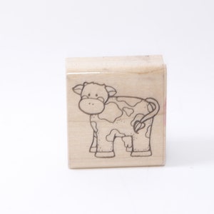 Vache, Bois, Caoutchouc, Tampon animal, Fabrication de cartes, Timbre unique, Artisanat pour enfants, Passe-temps, Papeterie, vintage, Objet de collection ~ 220924-DISV / M-05-06