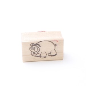 Cochon, Timbre animalier, Timbre unique, Timbre en bois, Tampon en caoutchouc, Artisanat, vintage, Fabrication de cartes, Objet de collection ~220924-DISV / M-05-06