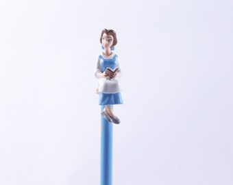 Belle en het beest, potloodtopper, blauw potlood, Disney, applaus, potloodtop, ontwerp, kinderen, collectie, vintage ~ 20-01-541