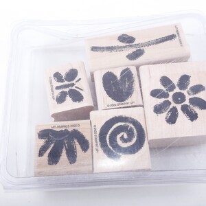 Dos pasos Stampin Painted Garden Flowers Butterfly - Stamp Set Message Sellos de goma de madera - Vintage - Fabricación de tarjetas ~ 20-17-576