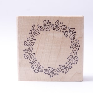 Cercle, Rond, Cadre, Floral, Fleurs, Imagine That, Timbre message, Bois, Caoutchouc, Tampon, vintage, Fabrication de cartes, ~ M-05-04