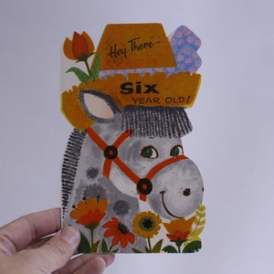 Paard, zes jaar oude kaart, wenskaart, gepersonaliseerd, vieren, oprecht, artistiek, handgeschreven ~ WH-013 211