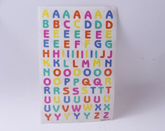 Colorful Letters, ABC, English, Language, Highlights for Children, Sticker Sheet, Craft, Decor, Card Making, Vintage, ~ 20-01-1100